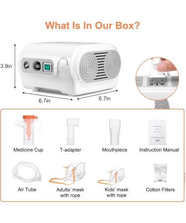 Portable Compressor Nebulizer for Adults & Kids - Personal Steam Inhaler for Breathing Problems - Buy Online on SooperMarket.com