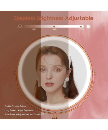 jumbans 1Set 10X LED Mirror Rechargeable Make Up Mirror Magnification Cosmetic Mirror 2 Side Brightness with 3 Colors C - Buy Online on SooperMarket.com
