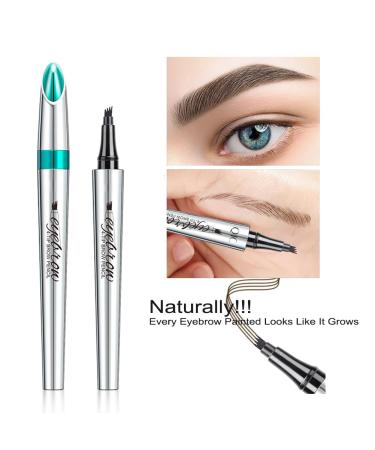 Long-Lasting Waterproof Microblading Eyebrow Pencil - 4 Tip Micro Head (#2 Dark Brown) | Perfect for Natural Looks - Buy Online on SooperMarket.com