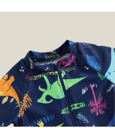 PythJooh Baby Boy Swimsuit - Zipper Rash Guard One Piece Beach Swimwear Shark Print Shorts - 0-5 Years - Navy Dinosaur - Buy Online on SooperMarket.com