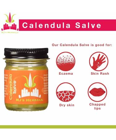MJs Herbals Calendula Salve | Skin Soothing Eczema Cream 1 oz - Organic Calendula & Propolis Beeswax for Diaper Rash, Scar Treatment & Bug Bite Relief - Buy Online on SooperMarket.com