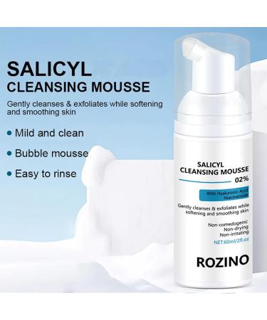 Facial Cleanser Salicyl Cleanser Mousse-Contains Salicyl Amino Acids Gently Cleanses The Skin Removes Acne Cleanses and Refines Pores Controls oil Moisturises Skin Breakouts Acne Prevention - Buy Online on SooperMarket.com