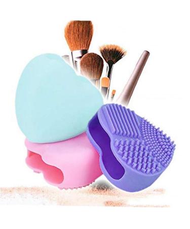 1pc Makeup Brush Cleaner Heart Shaped Silicone Finger Glove Washing Scrubber Comestic Washing Board Brushes Cleaning Mat Beauty Tools