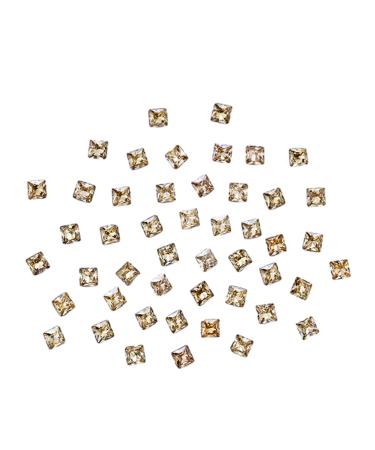 Unique Square Pointed Bottom Rhinestones For Nail Decoration Eye Catching Nail Accessories Square Pointed Bottom Rhinestones champagne Small