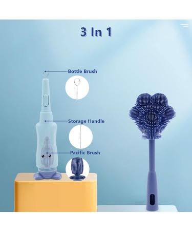 3-in-1 Red Baby Bottle Cleaning Brush Kit - For Bottles, Nipples, and More - Buy Online on SooperMarket.com