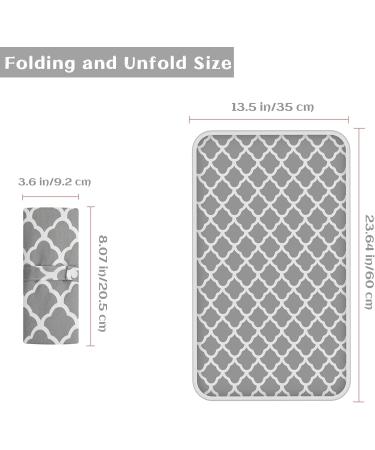 Portable Changing Mat | Baby Foldable Travel Pad 60cm x 35cm | Waterproof Nappy Change Mat for Home & Travel - Grey - Buy Online on SooperMarket.com