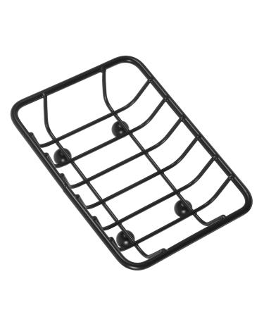 Anneome Soap Holder Bathroom Soap Dish Metal Soap Rack Soap Container Soap Dishes for Bar Soap Shower Soap Dish Soap Dish for Shower Travel Bath Soap Face Wrought Iron Black 12.00X9.00X3.00CM