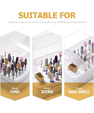 Beavorty Grinding head cleaning box 5 in 1 nail drill bit ceramic nail drill bit nail organizers and storage for nail tech nail charm organizer drill bit holder plastic Supplies Rack 2 in 1 - Buy Online on SooperMarket.com
