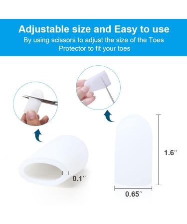 10 Pairs Silicone Toe Cushion Tubes - Adjustable Pain Relief & Protection for Ingrown Toenail, Callus, Corns - Prevent Rubbing & Toe Problems - Buy Online on SooperMarket.com