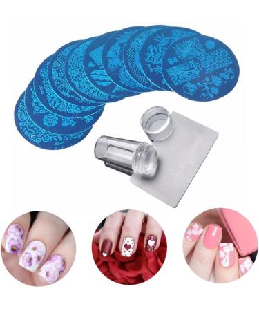 Nail Art Stamping Kit Manicure Stamper Plate Tool Nail Transparent Printing Templates Stampers & Scrapers - Buy Online on SooperMarket.com
