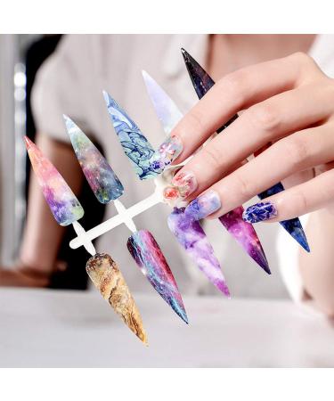 Kalolary 20 Color Starry Sky Nail Foil Set with Nail Glue - Holographic Transfer Stickers for DIY Nail Art at Home or Salon - Buy Online on SooperMarket.com