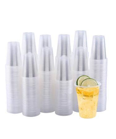 Turbo Bee 500Pack 9 OZ Clear Plastic Cups Cold Party Drinking Cups Transparent Plastic Cups Bulk Disposable Cups for Wedding Thanksgiving Christmas Party 500pack-9oz