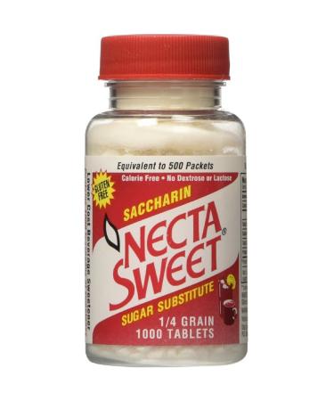Necta Sweet Saccharin Sugar Substitute 1/4 Grain 1000 Tablets