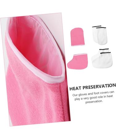 Mikinona 4 Pairs Hand and Foot Mask Fabric Paraffin Socks Moisture Glovesfor Dry Hand Foot Spa Covers Paraffin Bags Hand Spa Gloves Paraffin Wax Gloves Spa Socks Thicken Towel - Buy Online on SooperMarket.com