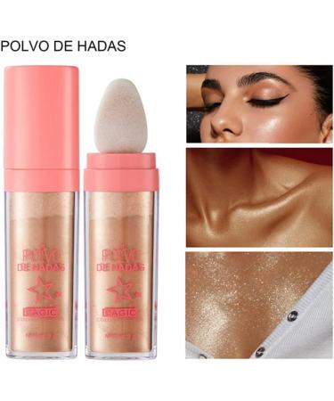 Glitter Highlighter Powder Stick - Smooth Waterproof Shimmer for Face, Body & Eyes - Gold Brown 9g - Buy Online on SooperMarket.com