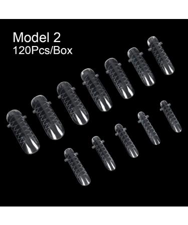 Alexnailart 12 Sizes 120pcs Transparent Nail Tips - Clear Artificial Fingernails with Box | International Shipping - Buy Online on SooperMarket.com