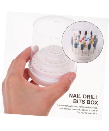 FRCOLOR 12 Pcs Grinding Head Storage Box Drill Acrylic Cover Case Nail Storage Organizer Nail Bit Storage Case Nail Bit Holder Manicure Nail Tool Plastic With Cover - Buy Online on SooperMarket.com
