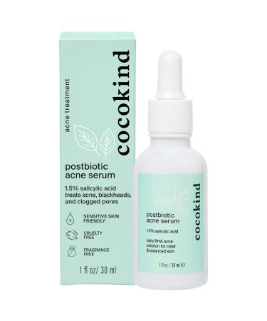 Cocokind Postbiotic Acne Serum  Salicylic Acid Serum and BHA Liquid Exfoliant - Exfoliating  Brightening and Hydrating Serum
