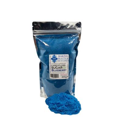 Baking Beauty and Beyond Premium Floss Sugar for Cotton Candy - Cotton Candy Flossing Sugar with Natural Ingredients Perfect for Every Occasion Bulk Floss Sugar 400g - Blueberry Flavour