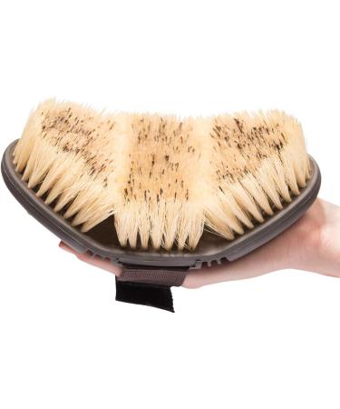Animalon Careflex Root Brush - Natural Horse Brush with Hard Bristles Ergonomic Design Flexible Cardboard & Velcro Fastener - Premium Quality Care for Your Horse - Buy Online on SooperMarket.com