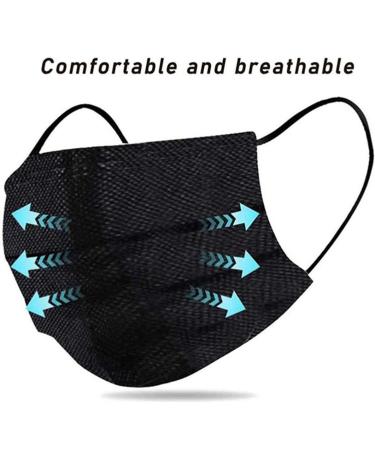 Kids Disposable Black Face Masks - 50 Pcs for Ages 4-12 | Breathable & Safe Toddler Masks - Buy Online on SooperMarket.com