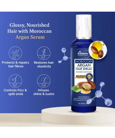 StBotanica Moroccan Argan Hair Serum - Nourishing Frizz Control with USDA Organic Argan Oil | 120ml Shop Internationally - Buy Online on SooperMarket.com