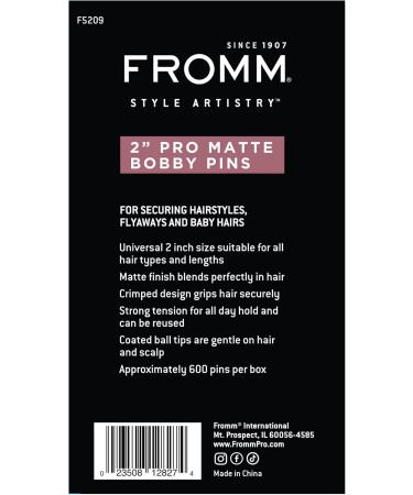 Fromm Style Artistry 2" Crimped Bobby Pins Matte Blonde 600 Hair Pins Secure Hold Suitable for All Hair Types and Lengths Hair Accessories for Women - Buy Online on SooperMarket.com