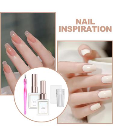 French Manicure Kit French Manicure Gel Polish Kit White Nail Polish French Tip French Manicure Gel Set with Nail Stamping Kit Soak Off UV/LED French Manicure Gift Set for Women Girl (Pink+Nude) - Buy Online on SooperMarket.com