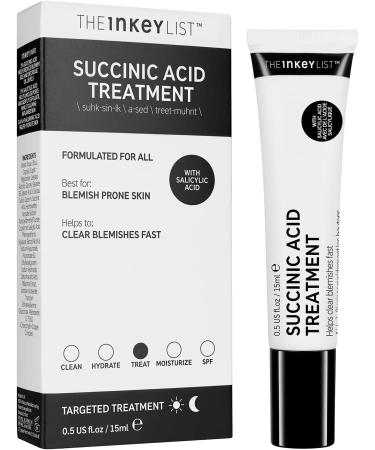 Succinic Acid Blemish Treatment by The INKEY List - Clear Blemishes, Reduce Inflammation, Prevent Clogged Pores - 15ml - Buy Online on SooperMarket.com