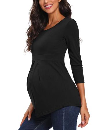 Love2Mi Maternity Nursing Shirt - Layered Wrap Design, Black - Size M - Buy Online on SooperMarket.com