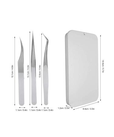 Premium Eyelash Extension Tweezers Set - 3-Part Silver Dolphin Tool for Perfect Fans - Buy Online on SooperMarket.com