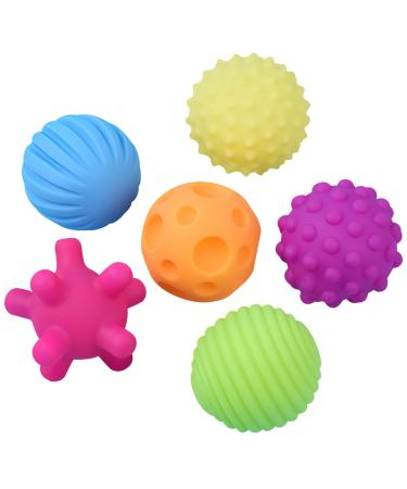 Daklunar 6 pieces sensors colorful baby sensors balls textured multi ball set baby toys from 0 3 6 8 months sensory toys balls children for sensory development