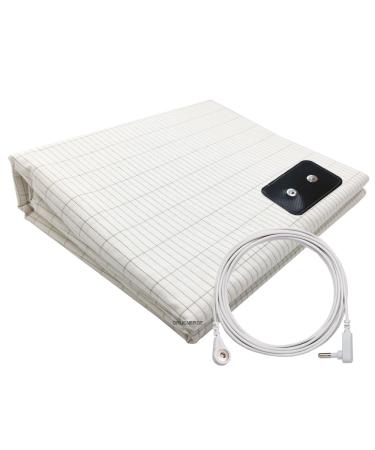 Conductive Earthing Sheet Full Size with15ft Grounding Cord Grounding Sheet for Better Sleep 54x75in Reduce Muscle Pain