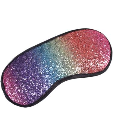 Zeiwohndc Glitter Sequins Sleeping Eye Mask | Rainbow Gradient Color | Elastic Eyeshade Cover for Women Girls | Travel Blindfold - Buy Online on SooperMarket.com