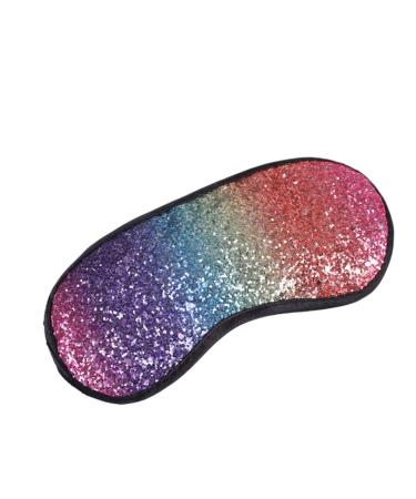 Zeiwohndc Women Girls Sweet Glitter Sequins Sleeping Eye Mask Gradient Rainbow Colorful Blindfold Travel Elastic Eyeshade Cover Eyepatch