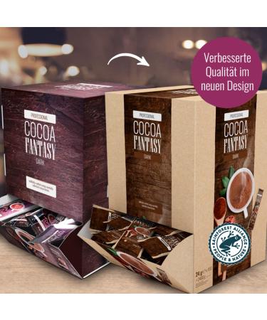 Cocoa Fantasy Dark Drinking Chocolate - 100 Cocoa Sticks (24g Each) | 30% Cocoa Content | Large Pack for International Shipping - Buy Online on SooperMarket.com