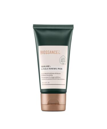 BIOSSANCE Squalane + Glycolic Renewal Mask. All-in-One Peel Exfoliator and Mask with AHAs to Minimize Fine Lines Discoloration and Look of Enlarged Pores (2.5 ounces)