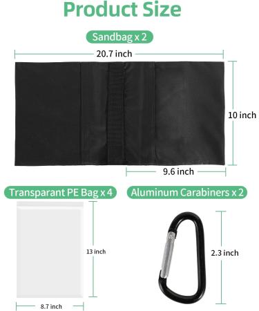 Aqirui Photography Sandbag Saddlebag for Photo Video Studio Stand Backdrop Stand Outdoor Patio Sports Transparent PP Bag and Clips Included 2 Packs - Buy Online on SooperMarket.com
