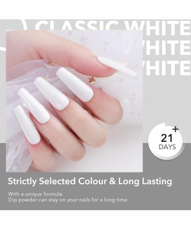 Aokitec Dip Powder Classic White - French Manicure Pro Collection, Odor-Free & Long-Lasting - 1 Oz - Buy Online on SooperMarket.com
