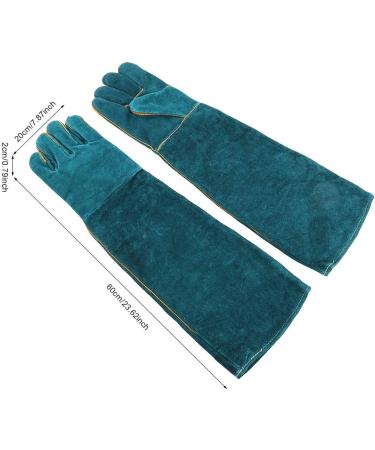 Joyzan Animal Handling Gloves Bite Proof Durable Reptile Scratch Protection Anti Safety Ultra Long Leather Mitten for Bathing Grooming Welding Resistant Catch Pets Grasping Biting Squirrel Snake Dog Blue - Buy Online on SooperMarket.com