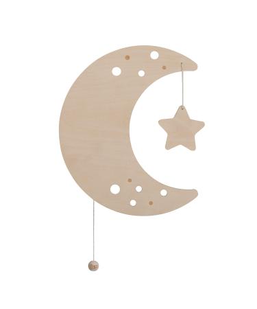 Bo Baby's ONLY - Baby wall lamp - moon - moon lamp for baby room - Night lamp with battery for children's room - FSC quality mark wood lamp - 25000 fuel hours - wall lamp