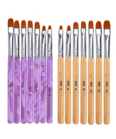 Mwoot 14 PCS Nails Brush UV Gel Brush Set Perfect for Gel & Acrylic Nails Nail Art