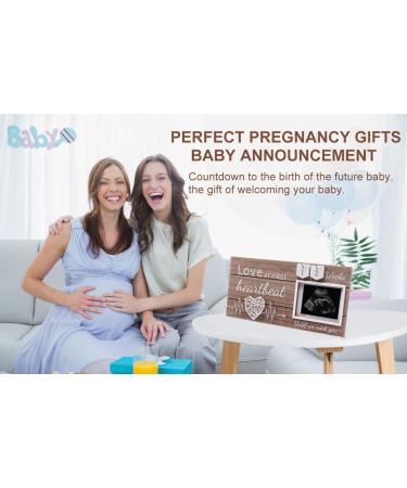 Love at First Sight Sonogram Picture Frame for Baby Girl Room - Gender Reveal and Baby Shower Gift for First Time Moms - 4x3 Ultrasound Frame with Countdown Weeks Design - Buy Online on SooperMarket.com