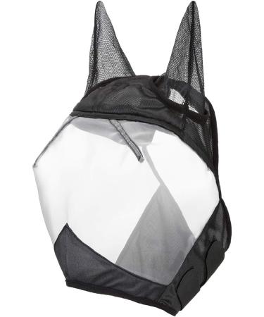 Harrison Howard CareMaster Horse Fly Mask Half Face with Ears Black/Silver Retro Small Pony Pony (Small) Black/Silver - Buy Online on SooperMarket.com