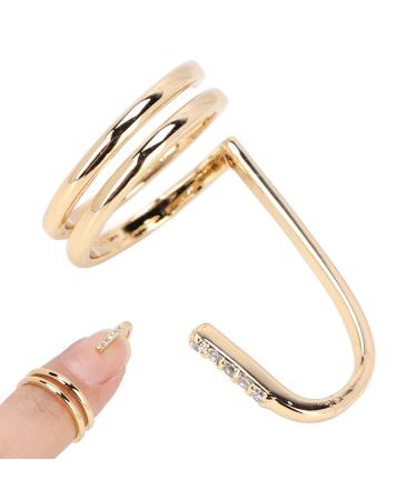 Nail Art Fingernail Rings  Decorative Nail Ring Fashion Fingertip Jewelry Nail Art Ring Ladies Wearing Nail Accessories  Women Finger Nail Ring  Electroplated Copper Fingernail Rings(3050g)