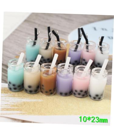 EXCEART Earrings 20pcs Three-Dimensional Pearl Milk Tea Cup Durable Simulated Milk Tea Pendant for Home Earring Earings - Buy Online on SooperMarket.com