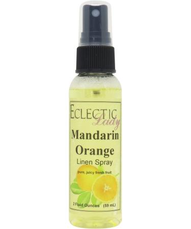 Mandarin Orange Linen Spray 2 ounces - Eclectic Lady Sheet and Linen Spray - No Artificial Colors Parabens or Preservatives - Long-Lasting Scent for Bed Fabric & Pillow 2 Fluid Ounces