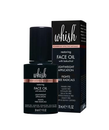 Whish Face Oil with Bakuchiol - Natural Anti-Aging Moisturizer for All Skin Types - Unscented Body & Face Oil - Ideal for Men & Women - 1 oz - Buy Online on SooperMarket.com