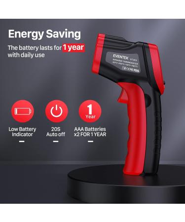 Eventk IR Laser Thermometer - Contactless Digital Temperature Gun -50 C to 420 C (-58 F to 788 F) for Precise Non-Medical Measurements - Buy Online on SooperMarket.com
