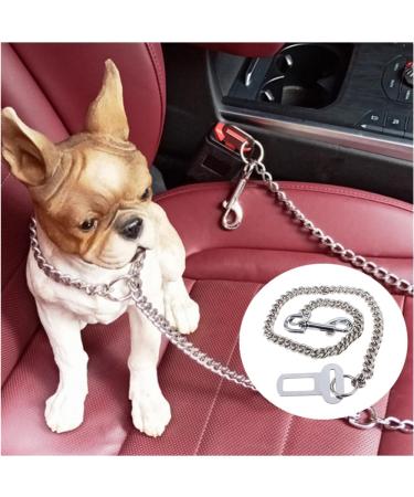 JLEivvi Dog Seat Belt for Car Stainless Steel Dog Car Seat Belt Vehicle Travel Dog Harness Dog Chain Pet Vehicle Safety Restraint Cable for Puppy Small Medium Large Dogs(60cm) - Buy Online on SooperMarket.com